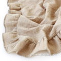 100% Organiccotton Baby Wrap Gauze Ruffle Baby Couverture